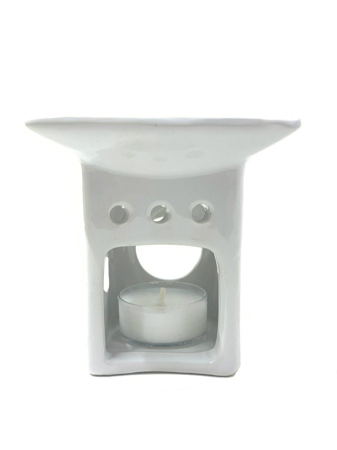 Square White Ceramic Oil Warmer