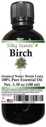 Silky Scents Birch Essential Oil (Betula Lenta) 100% Pure and Natural with Certified Child Resistant Cap