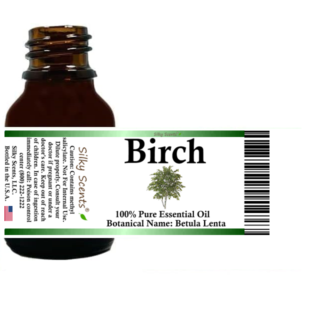 Silky Scents Birch Essential Oil (Betula Lenta) 100% Pure and Natural with Certified Child Resistant Cap